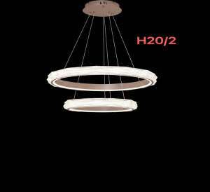 لوستر مدرن وارداتی H20/2 ناب لوستر با طراحی دو حلقه‌ای دوار کریستالی، بافت منظم و 3 حالت نوری (نچرال، آفتابی، مهتابی) برای پذیرایی و ناهارخوری لوکس در تهران"